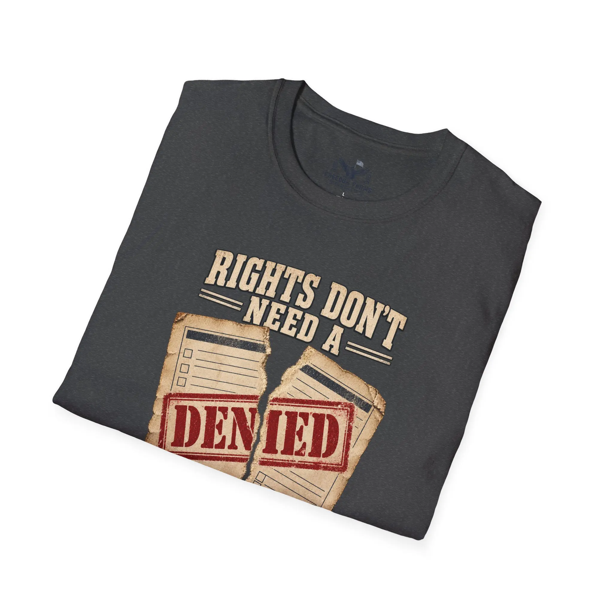 Rights Don't Need a Permission Slip T-Shirt | Denied Stamp Patriotic Tee - Image 12