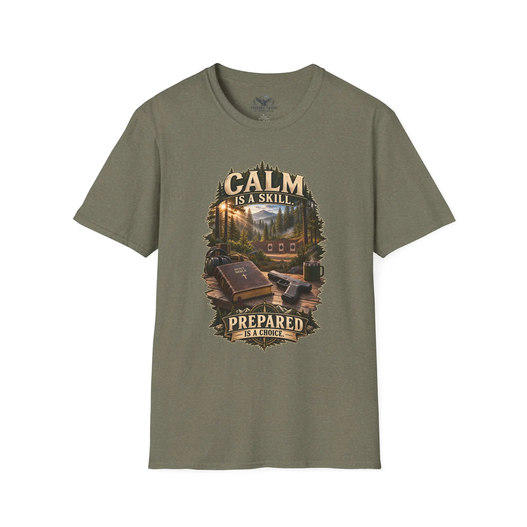 Calm Is a Skill, Prepared Is a Choice T-Shirt | Faith and Range Day Graphic Tee - Image 4