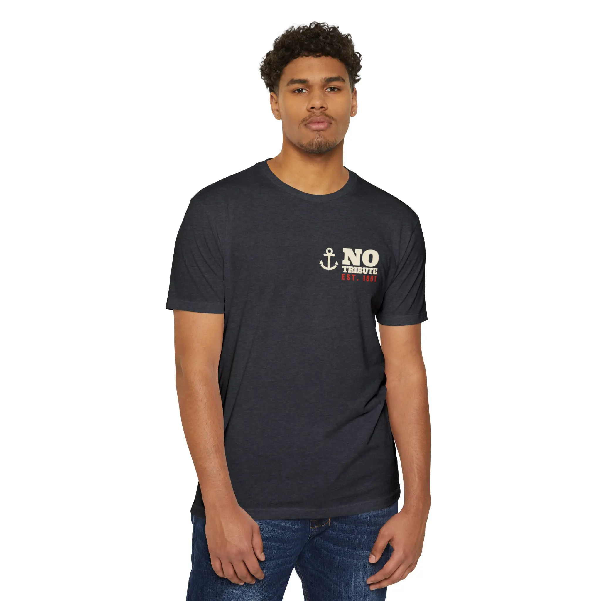 Tribute? Hard Pass. T-Shirt | 1801 Barbary War Navy Front and Back Tee - Image 11