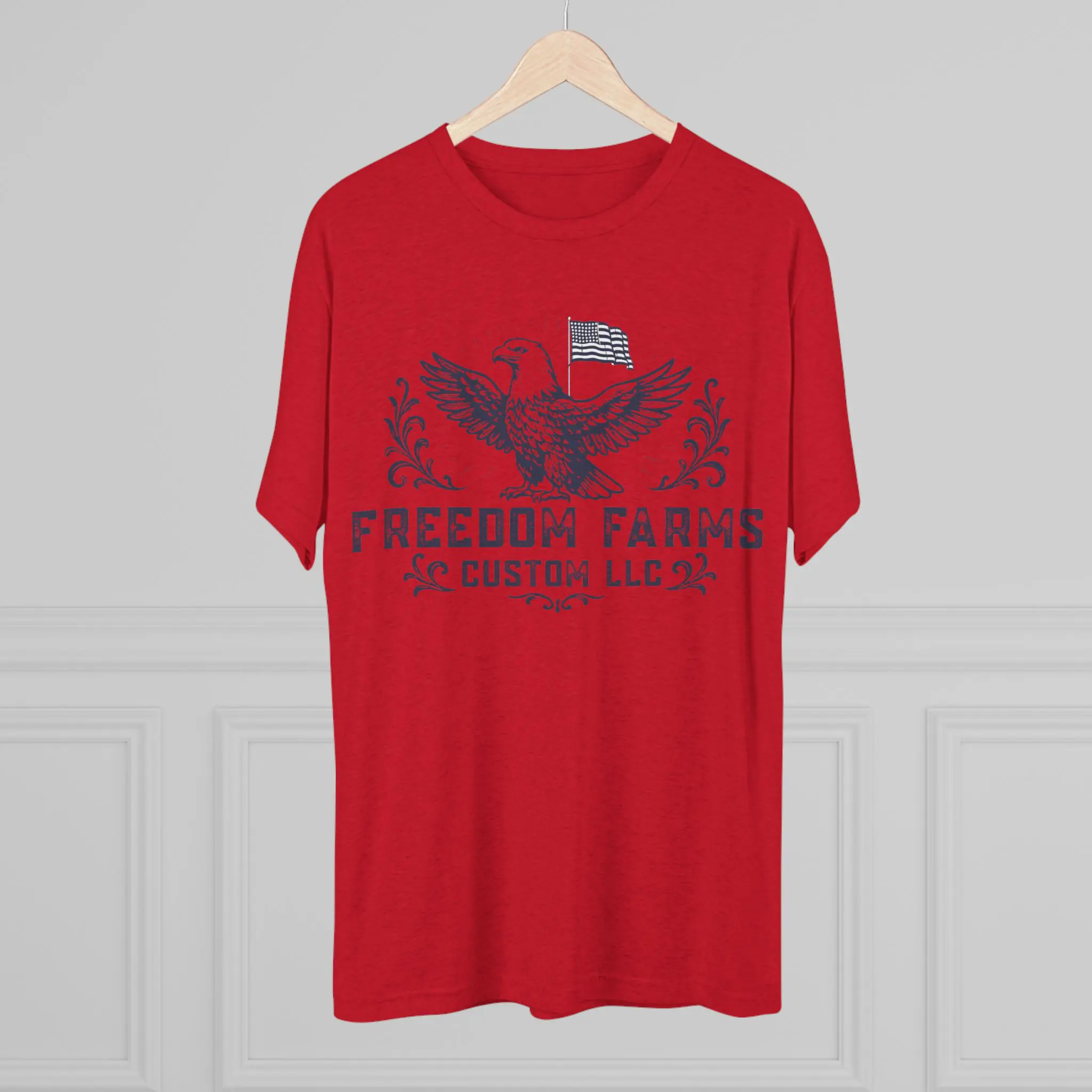 Freedom Farms Custom Eagle and Flag Logo Tee | Signature Tri-Blend Shirt - Image 24
