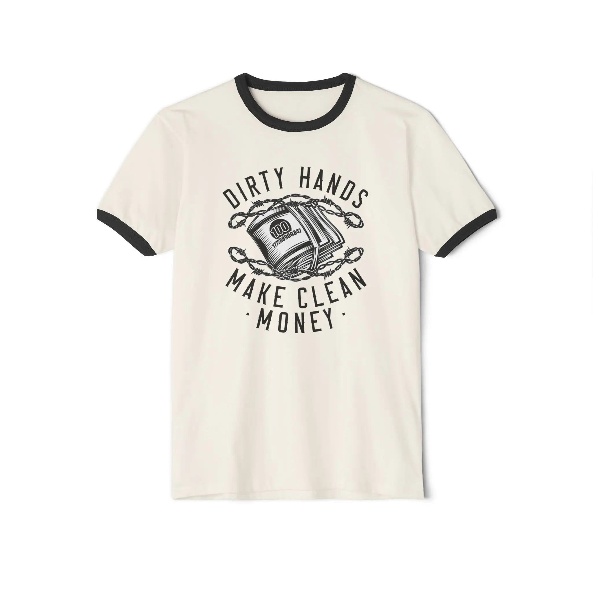 Dirty Hands Make Clean Money Ringer Tee | Hard Work Blue Collar Shirt - Image 9