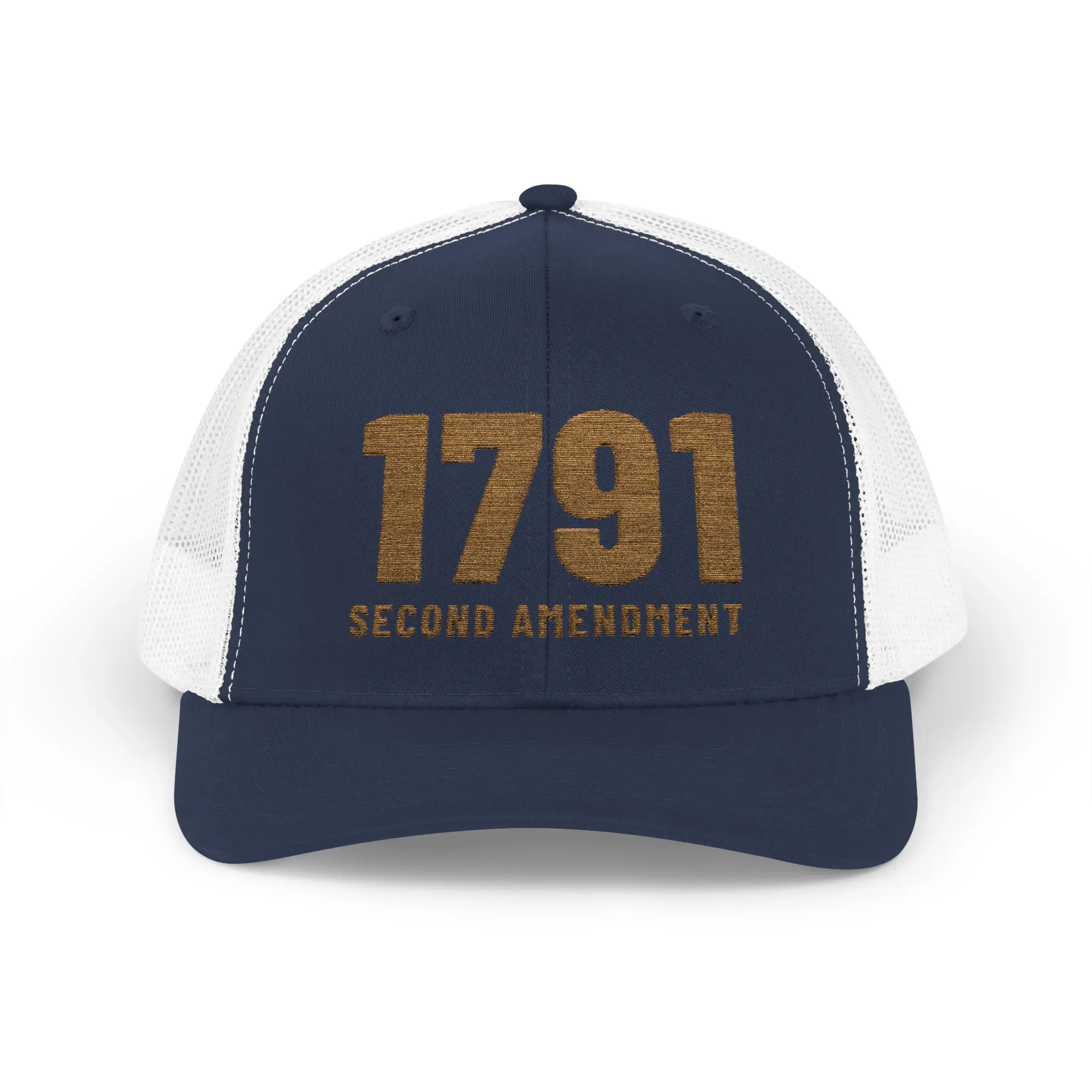 1791 Second Amendment Trucker Hat | Gold Embroidered 2A Snapback - Image 17