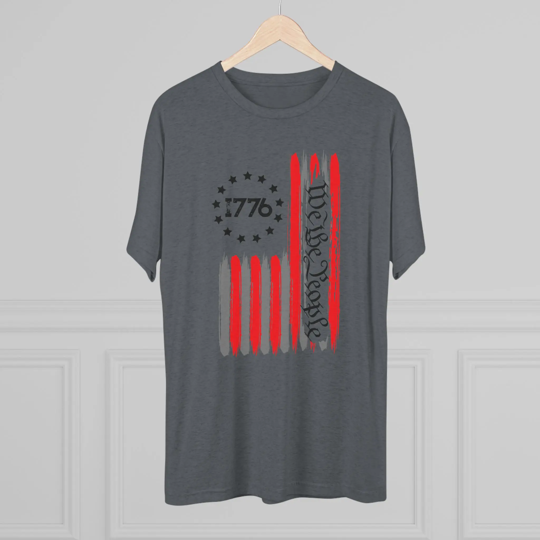 We the People 1776 Flag Tri-Blend Tee | Distressed Betsy Ross Flag Shirt - Image 12