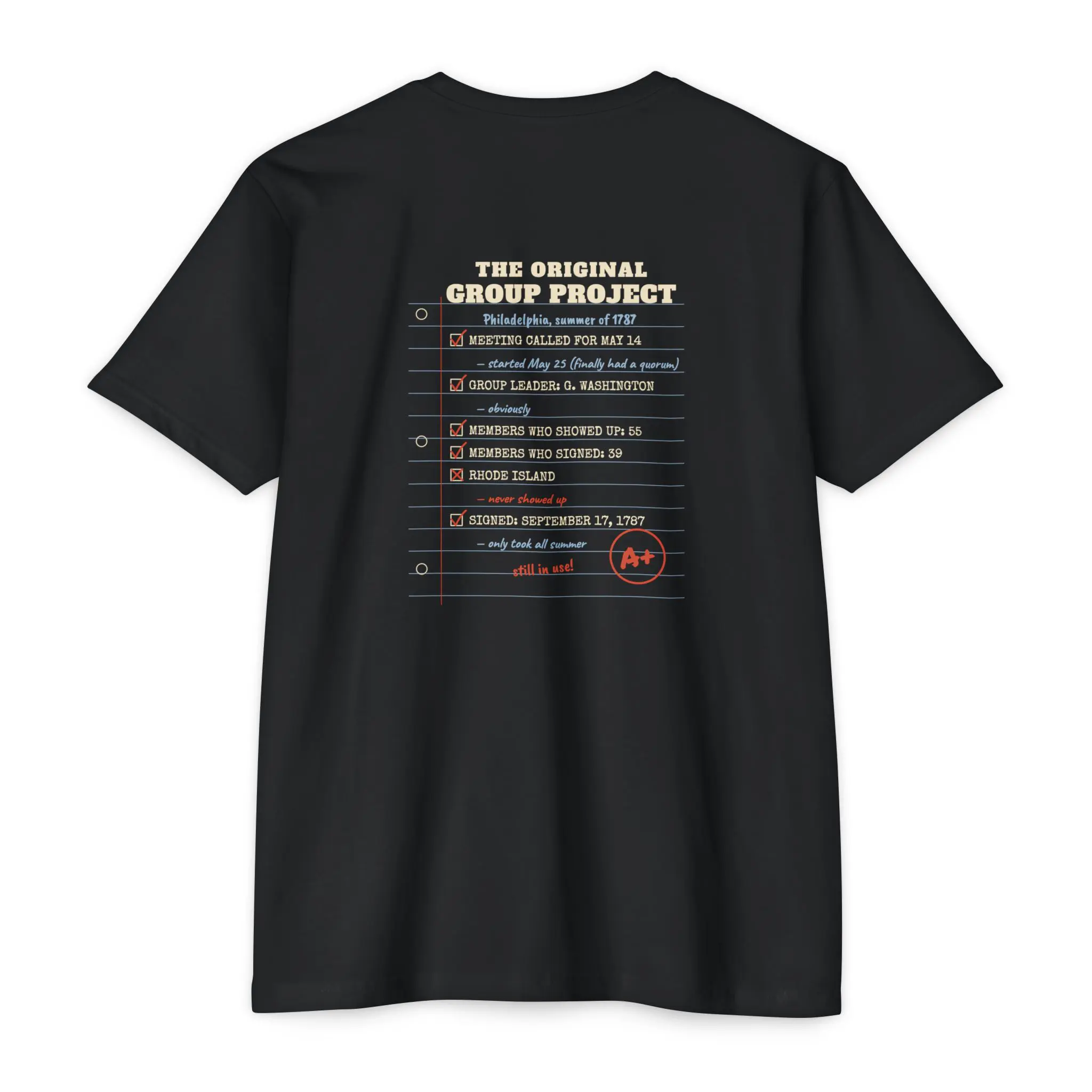 The Original Group Project T-Shirt | 1787 Convention Front and Back Tee - Image 18