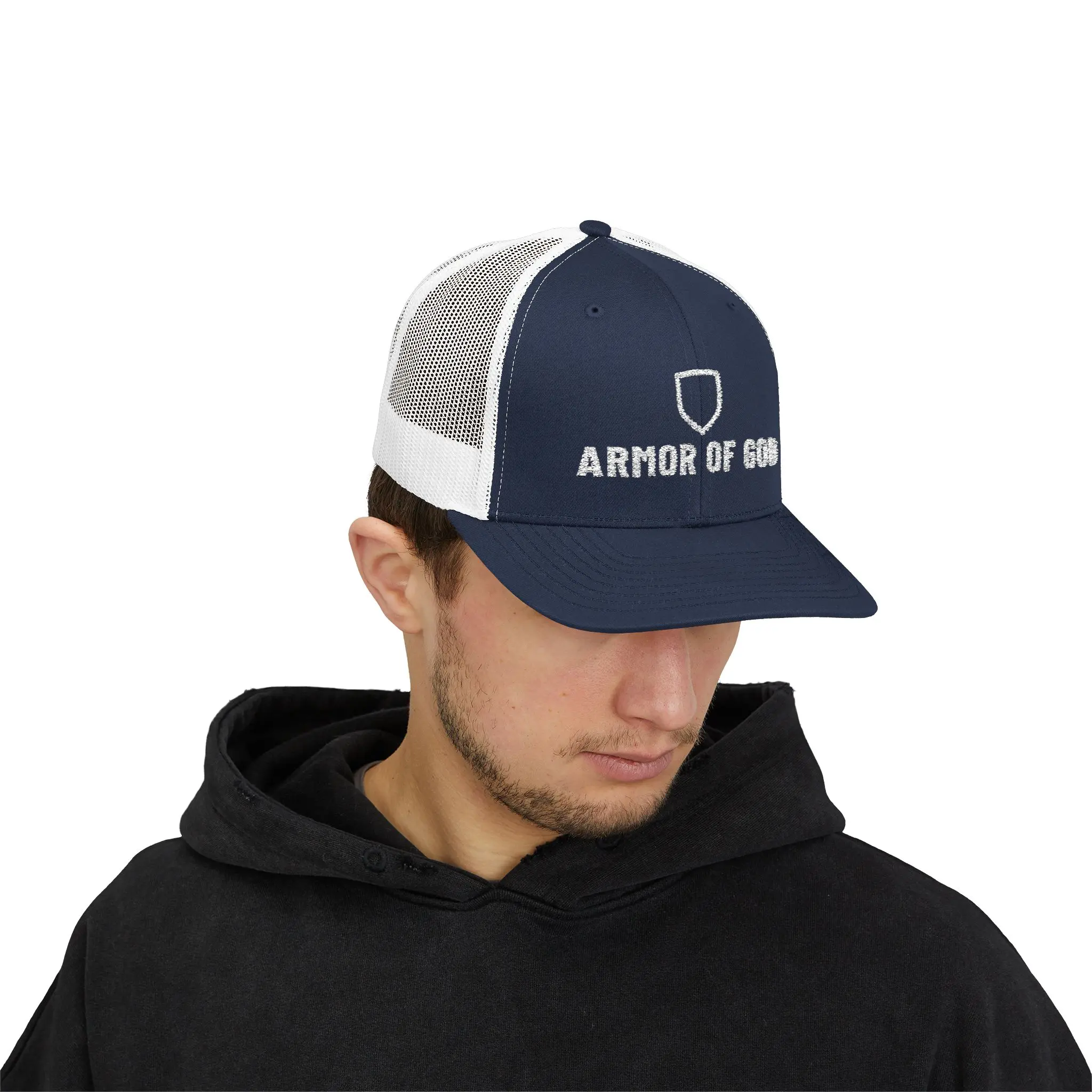 Armor of God Trucker Hat | Embroidered Shield Christian Snapback - Image 23