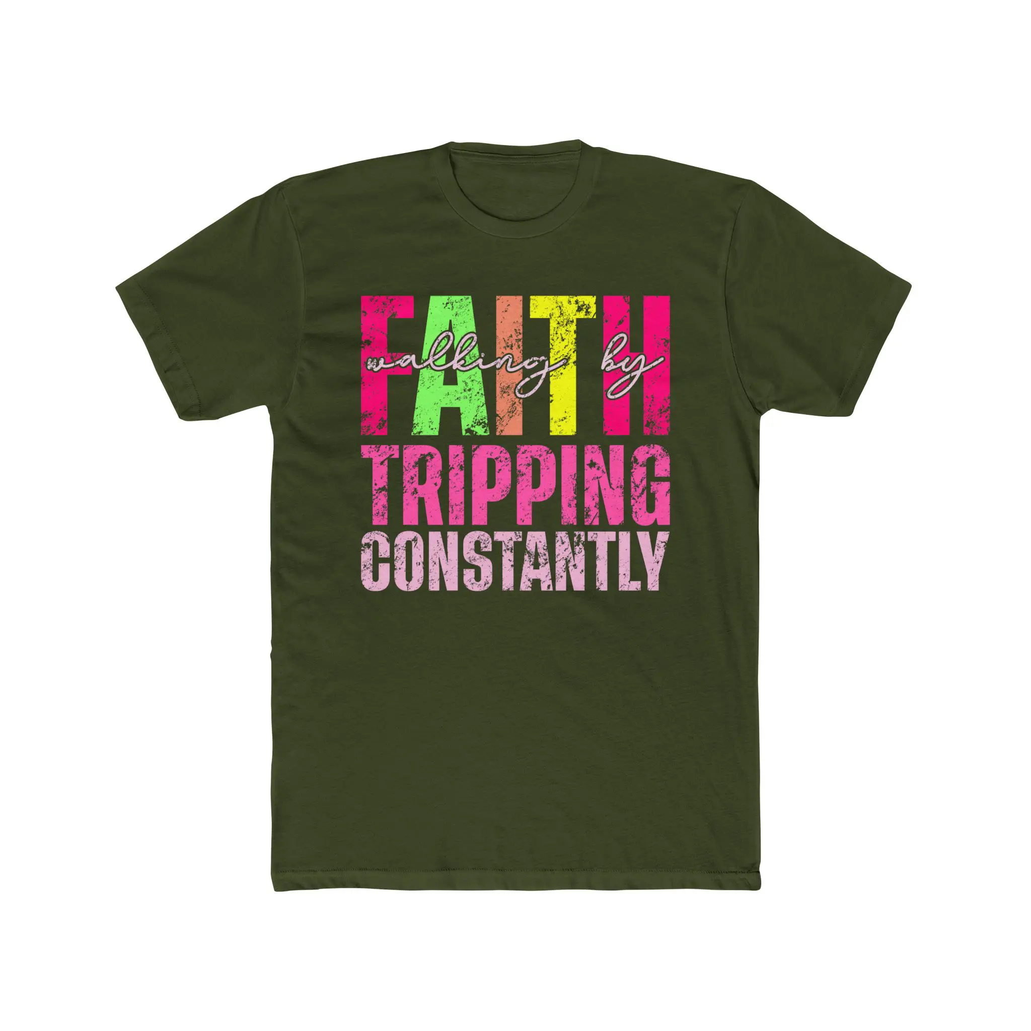 Walking by Faith, Tripping Constantly T-Shirt | Funny Christian Tee - Image 9
