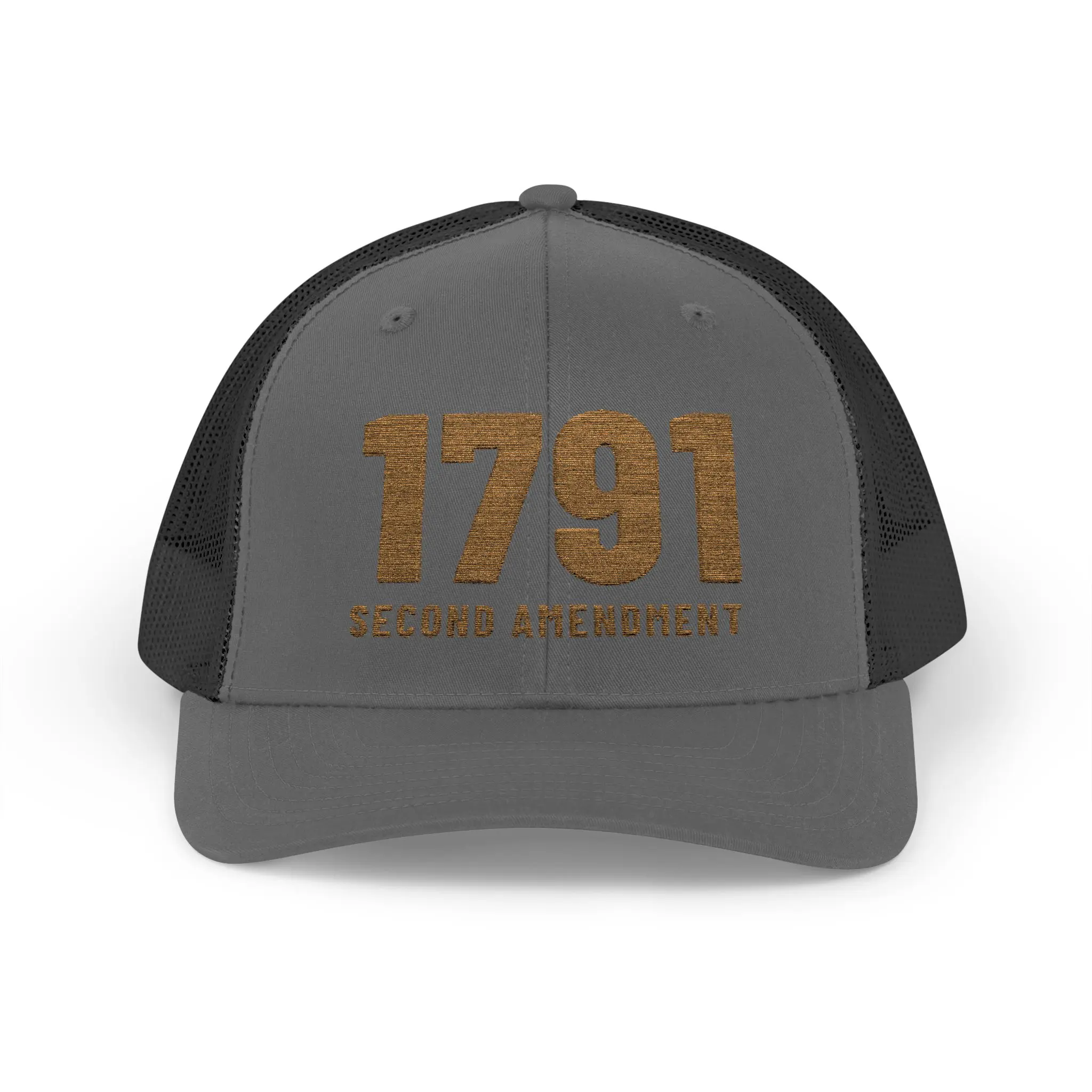 1791 Second Amendment Trucker Hat | Gold Embroidered 2A Snapback - Image 9