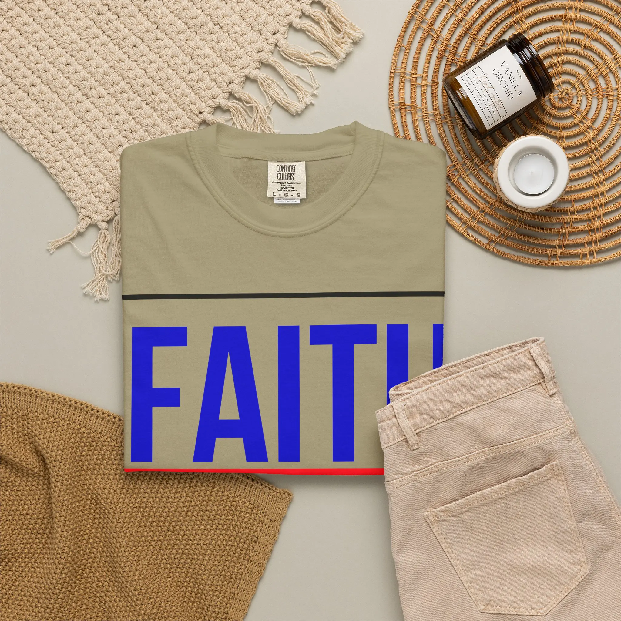 Faith Over Fear Psalm 118:6 Garment-Dyed Tee | Christian Statement Shirt - Image 16
