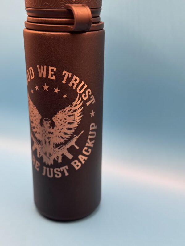 In God We Trust Water bottle black Left